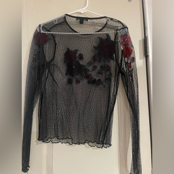 American Eagle Mesh Top with Floral Embroidery - Picture 5 of 5